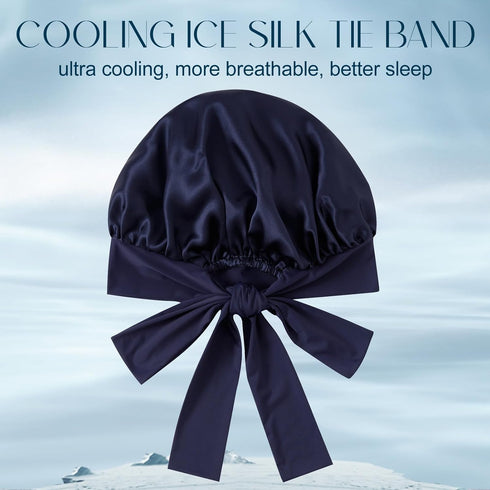22 Momme Silk Sleep Cap with Ice Silk Band (T)